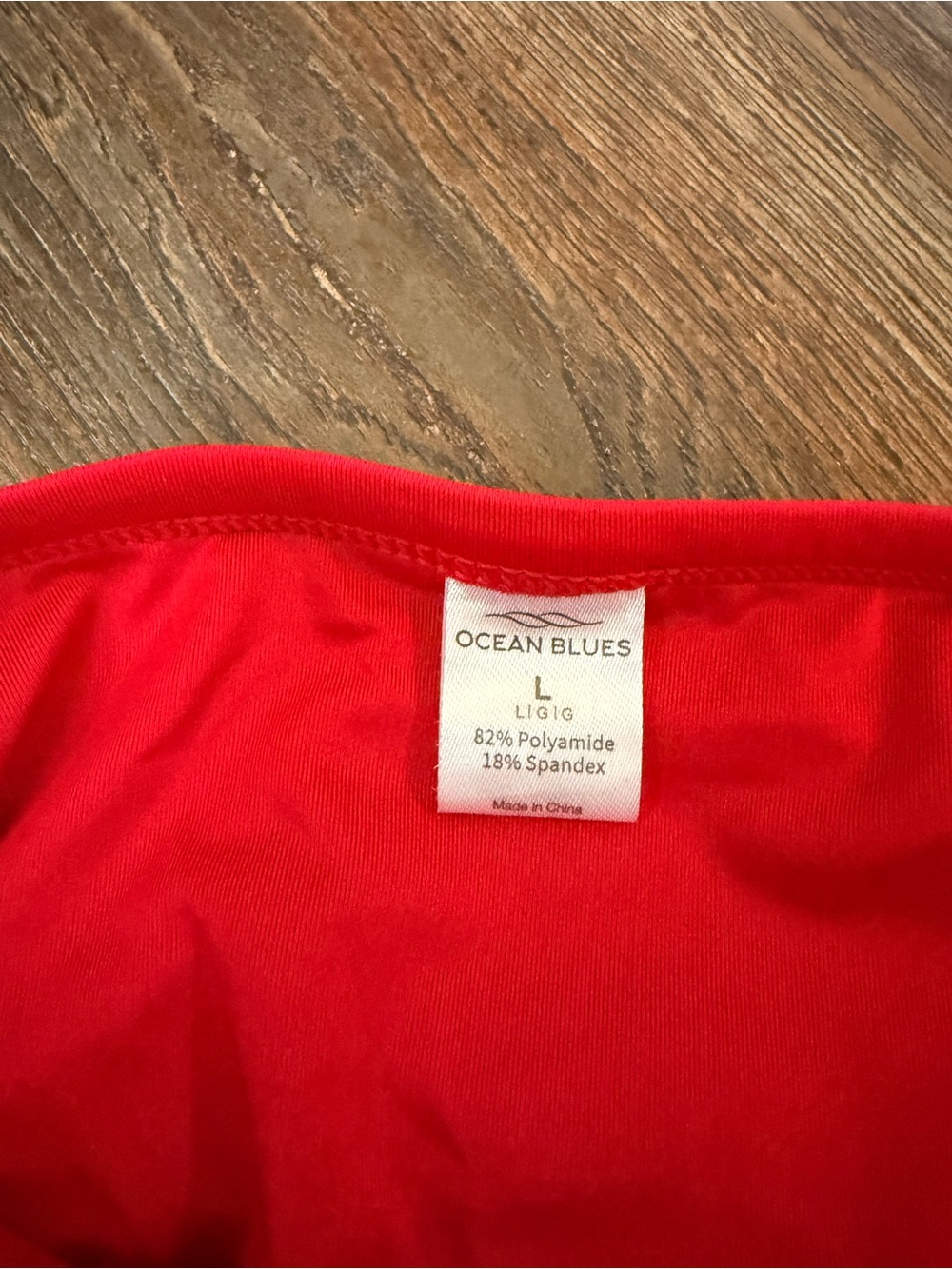 Ocean Blues Red Ruched Tankini Top, size L - Picture 4 of 9